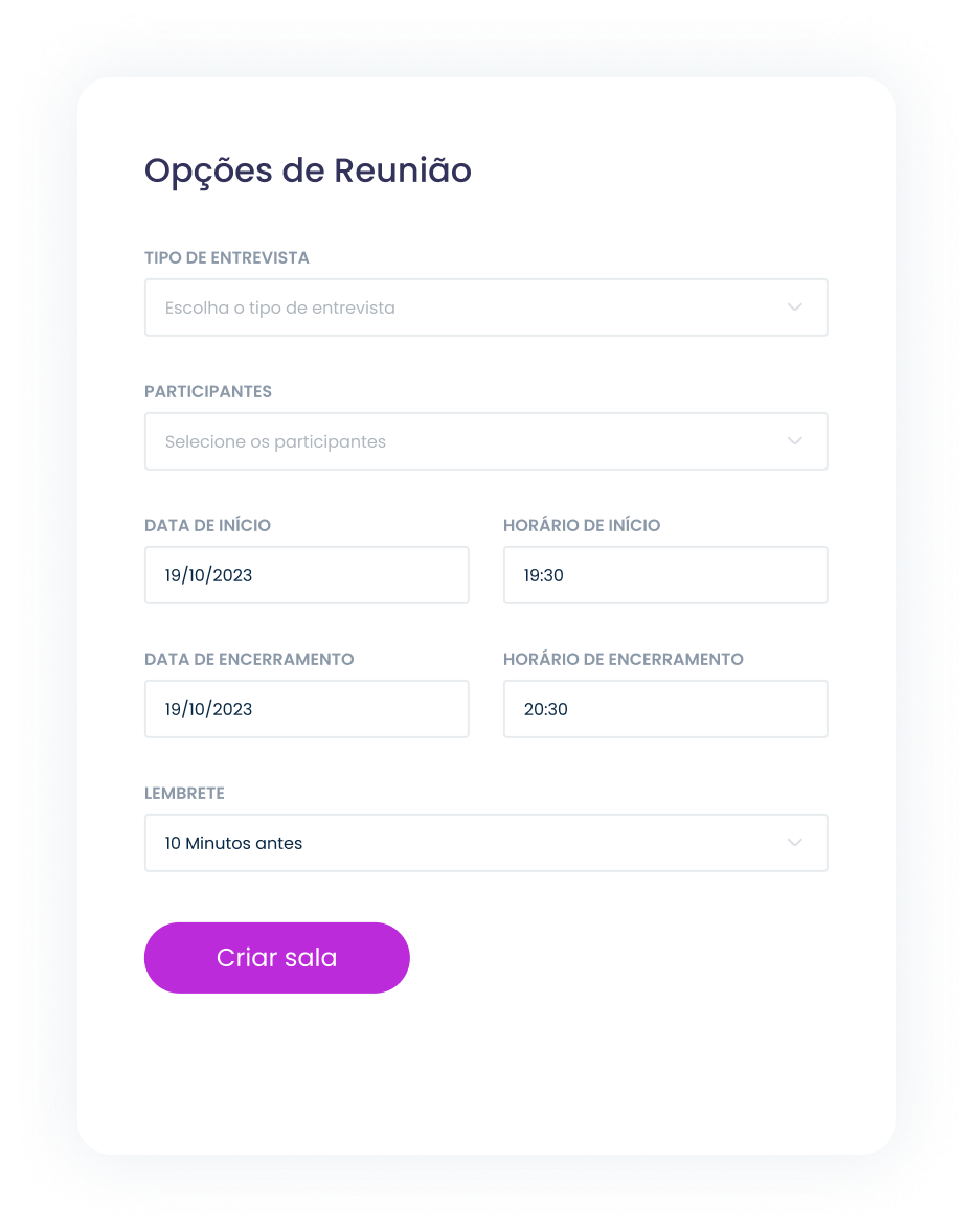 Opções de Reunião
