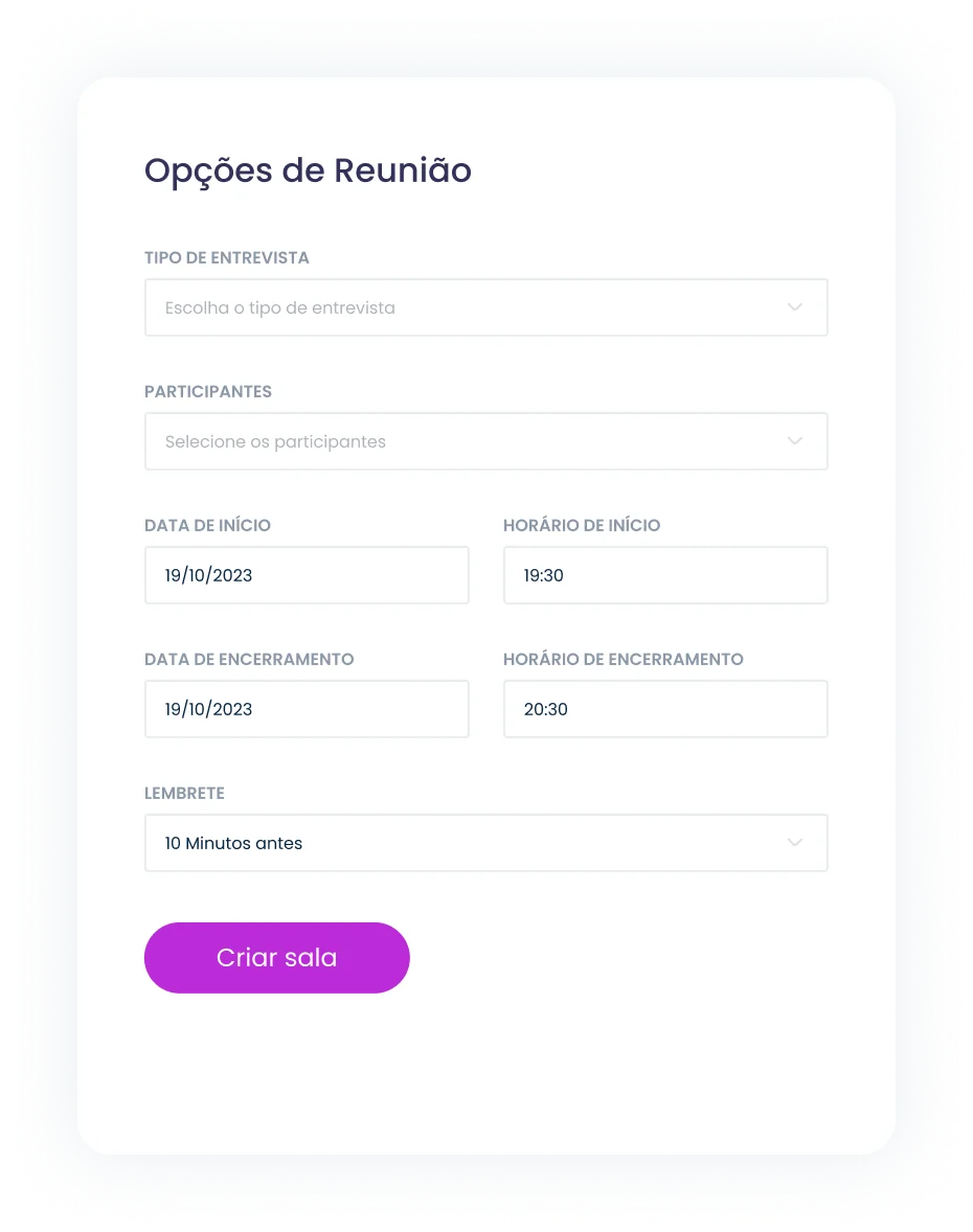 Opções de Reunião